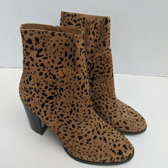 Gibson & Latimer Cheetah Cow Leather Boot Above Ankel NEW Size 9.5 Med - Picture 8 of 12